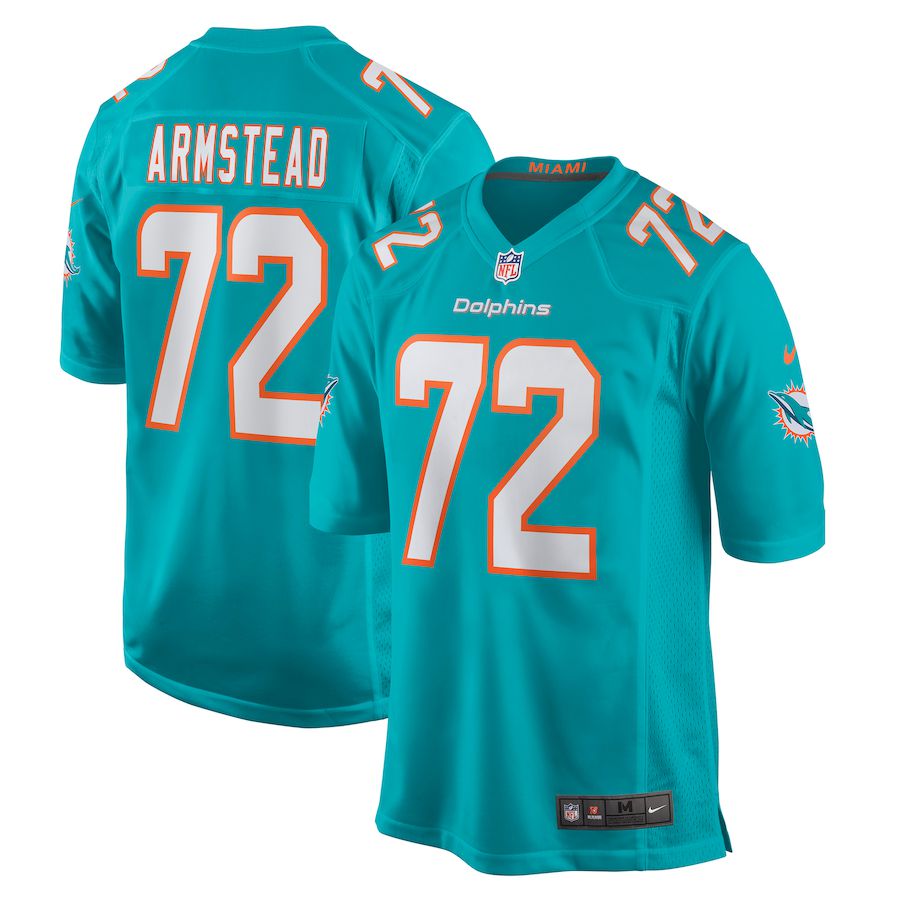 Men Miami Dolphins 72 Terron Armstead Nike Aqua Game NFL Jersey